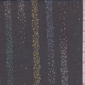 3 YD PC-Slate Multi Speckled Stripe Chiffon Fabric