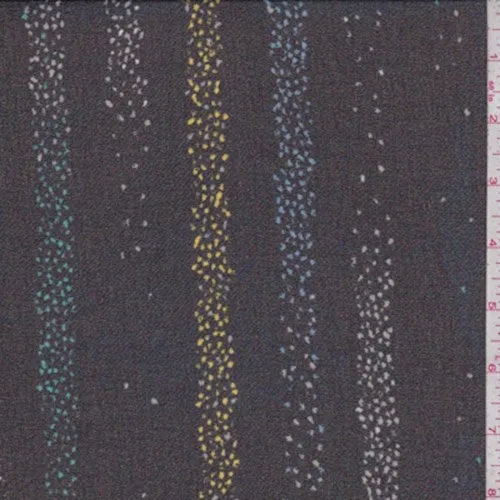 3 YD PC-Slate Multi Speckled Stripe Chiffon Fabric