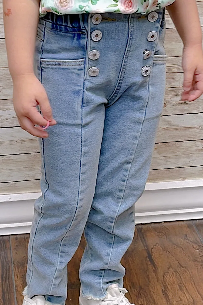 8 BUTTON DENIM PANTS WITH STRETCHABLE WAIST BAND. PNG251522059h-sol