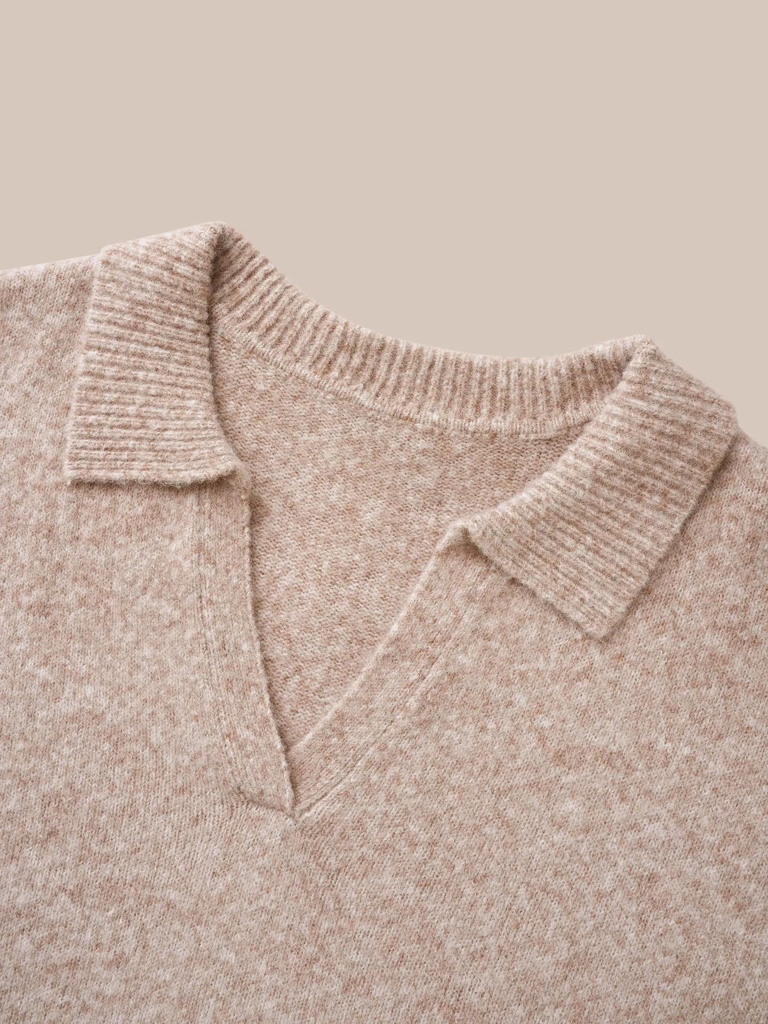 Airy Cozy Polo Collar Wool Pullover