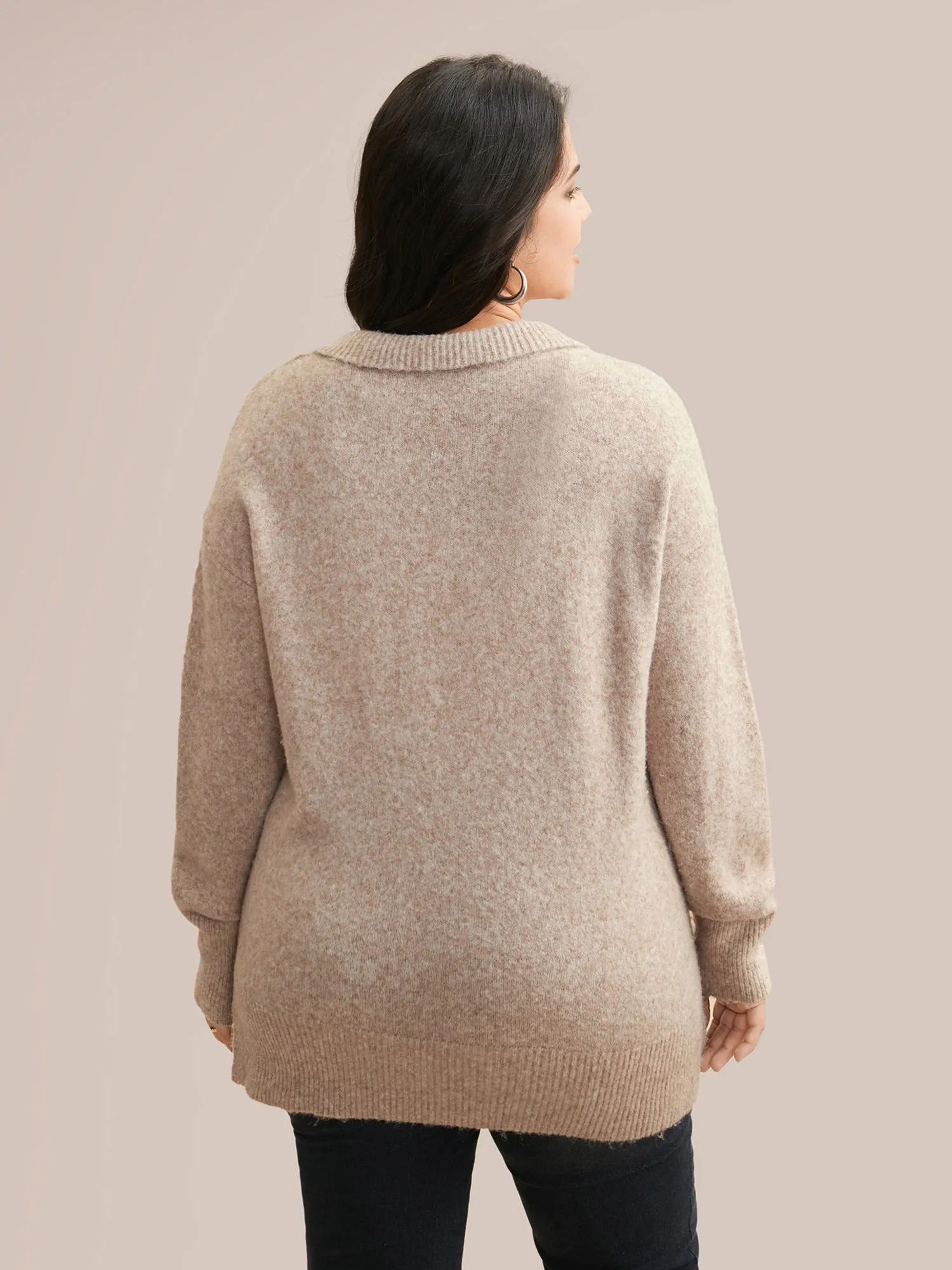 Airy Cozy Polo Collar Wool Pullover