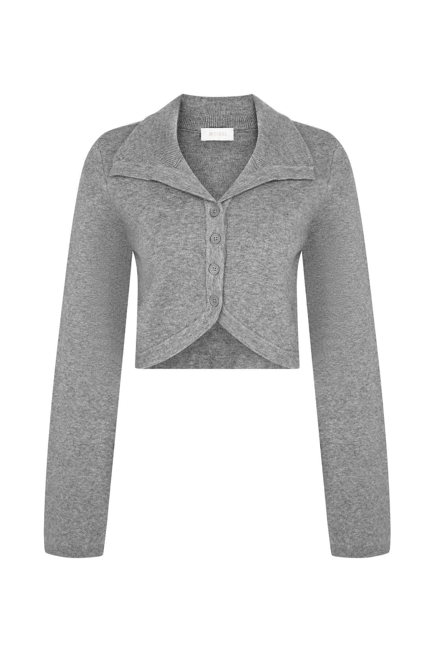 Annabelle Knit Curved Hem Cardigan - Charcoal