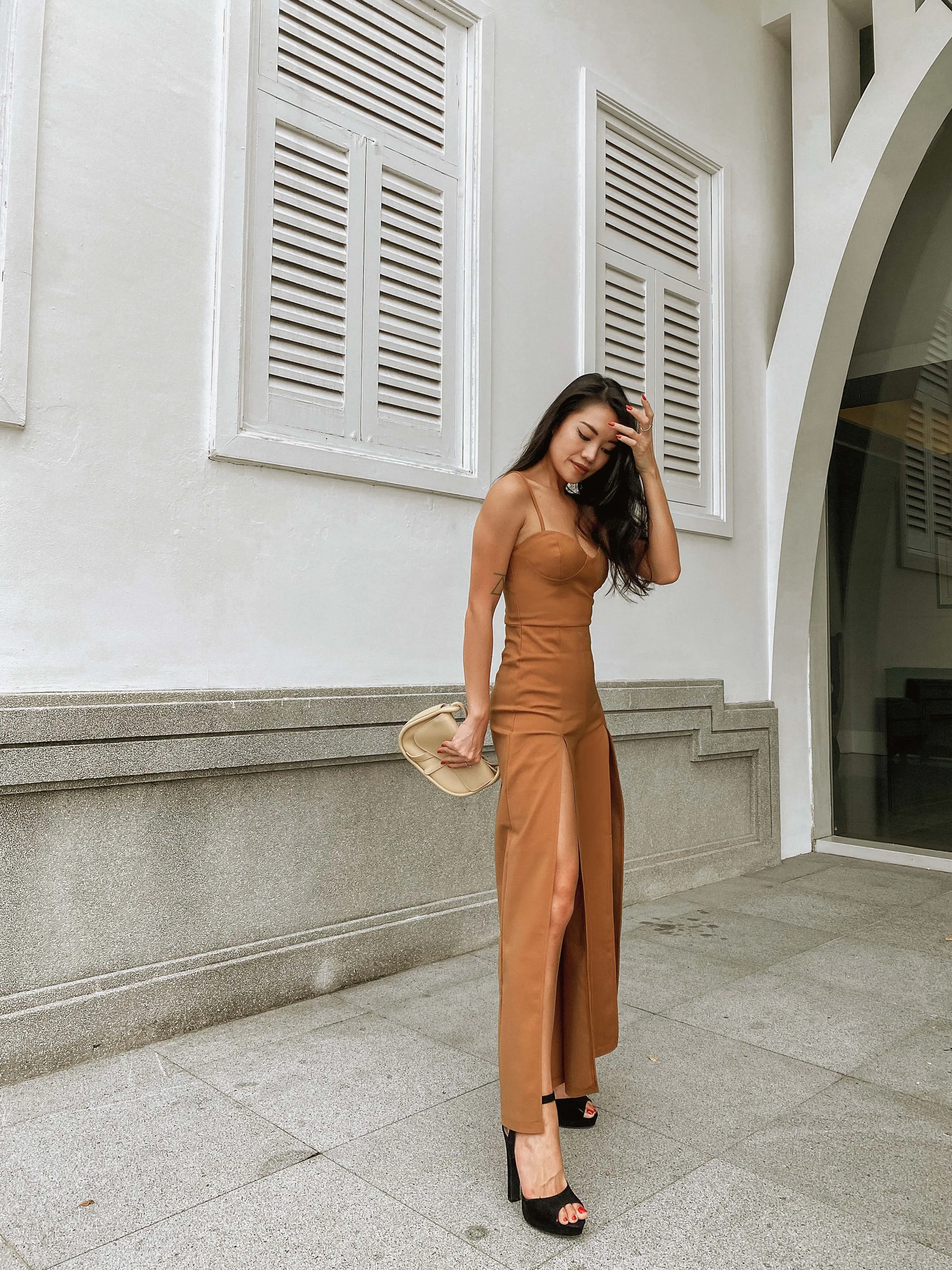 Artel Flared Leg Jumpsuit in Brown