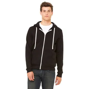 Bella   Canvas Unisex Solid Black Triblend Sponge Fleece Full-Zip Hoodie