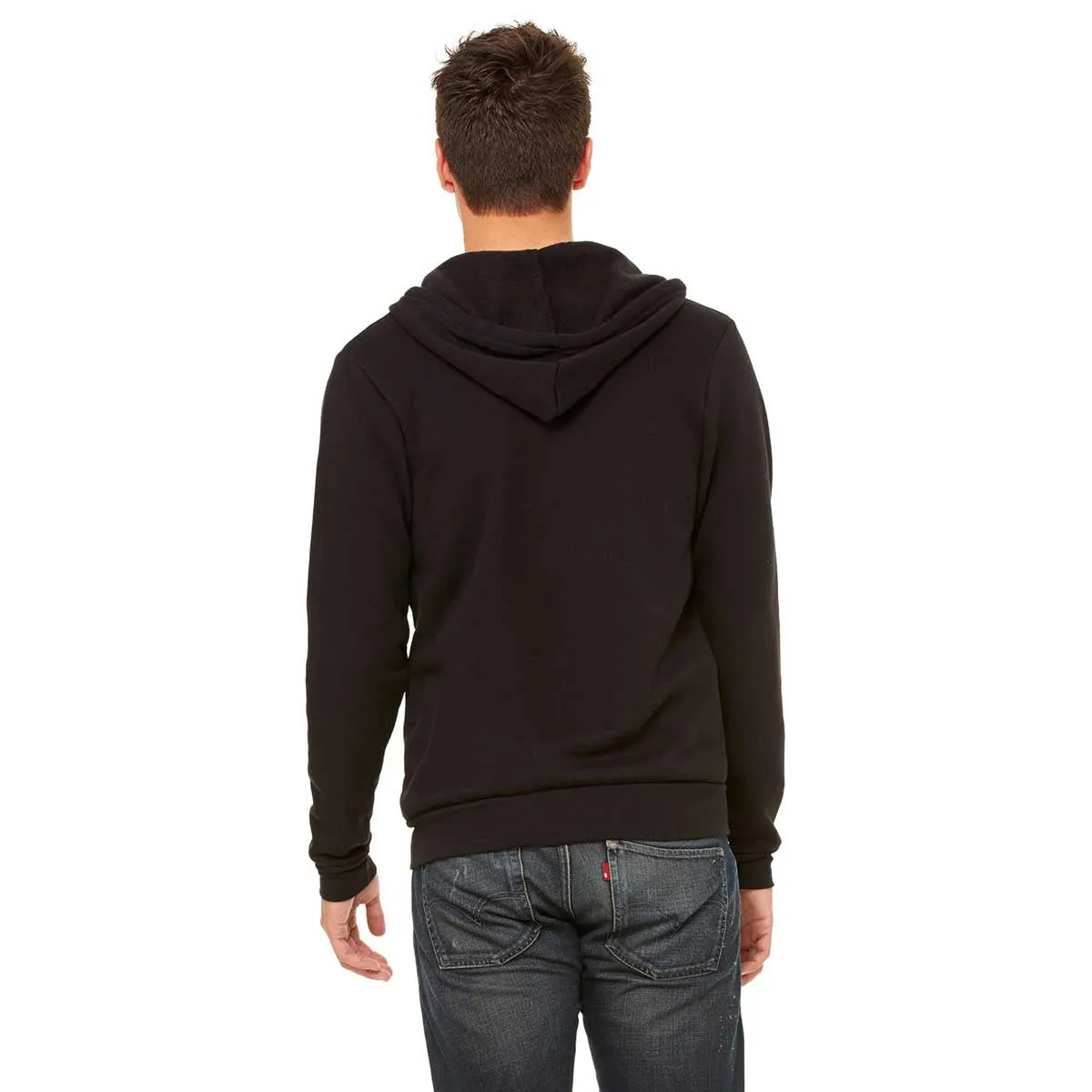 Bella   Canvas Unisex Solid Black Triblend Sponge Fleece Full-Zip Hoodie