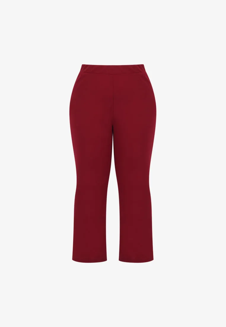 Bellanne Simple Bell Leg Pants - Maroon