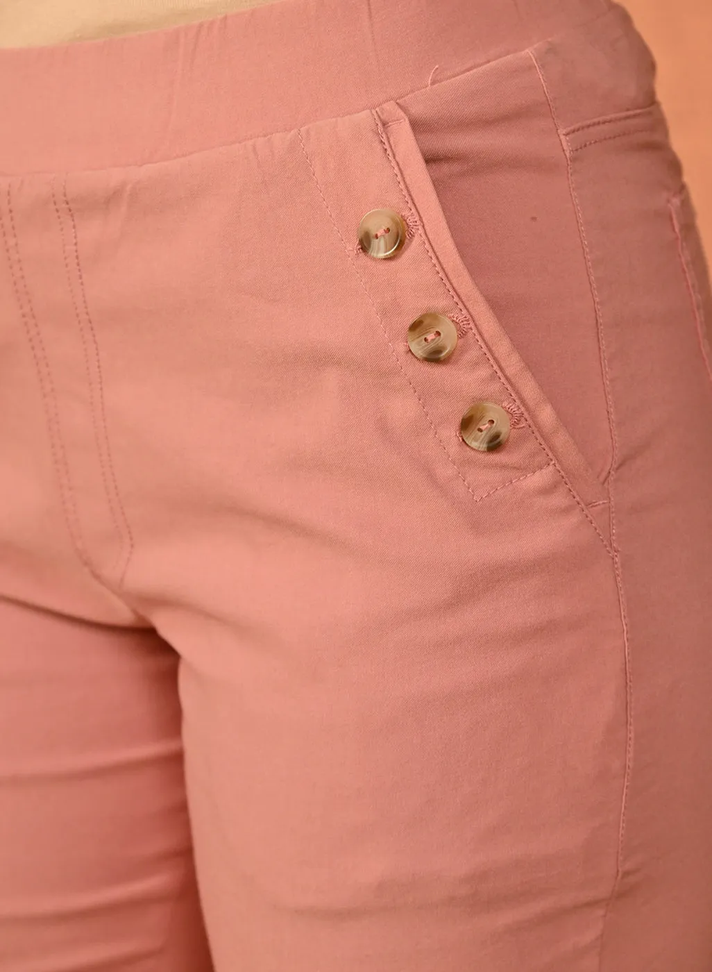 Blush Pink Capri With Side Pockets