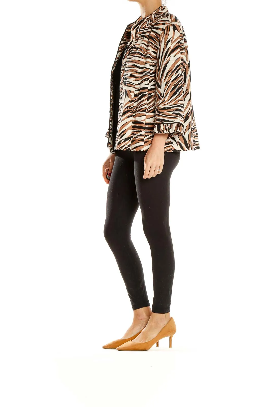 Brown Animal Print Lightweight Jacket