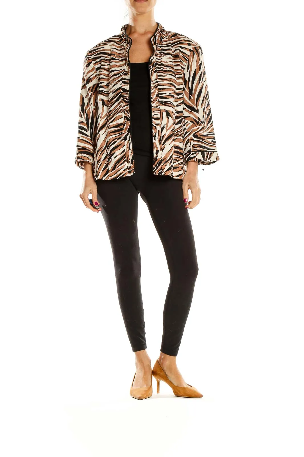 Brown Animal Print Lightweight Jacket