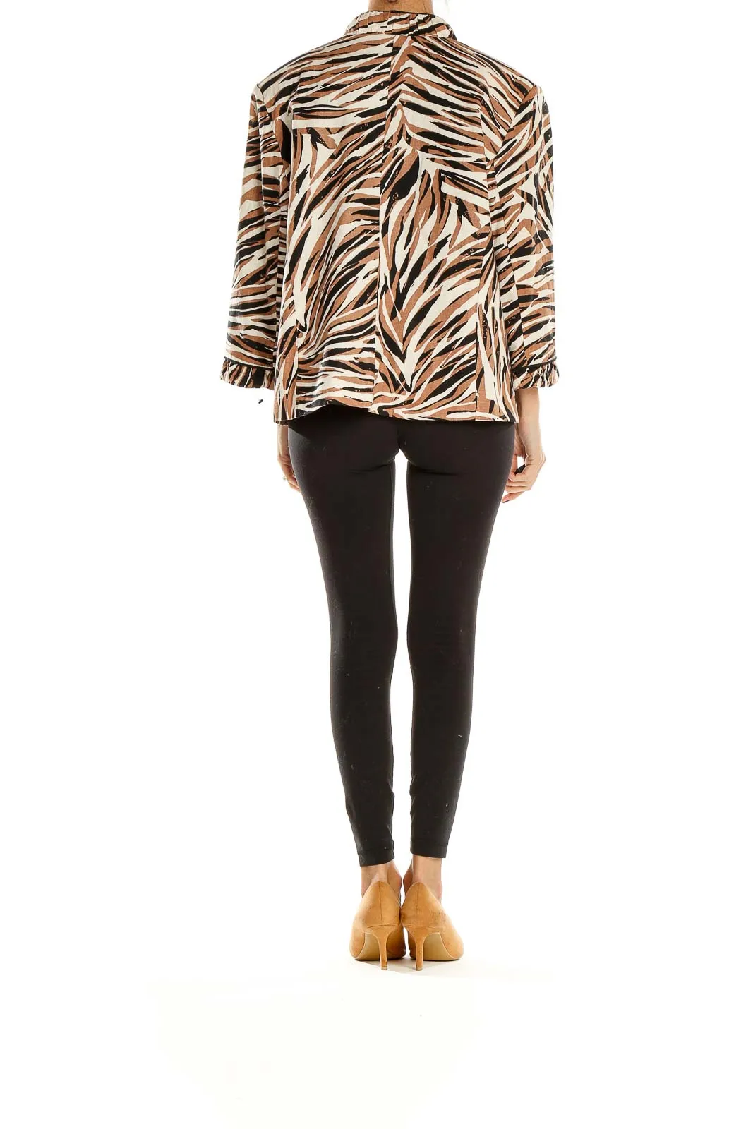 Brown Animal Print Lightweight Jacket