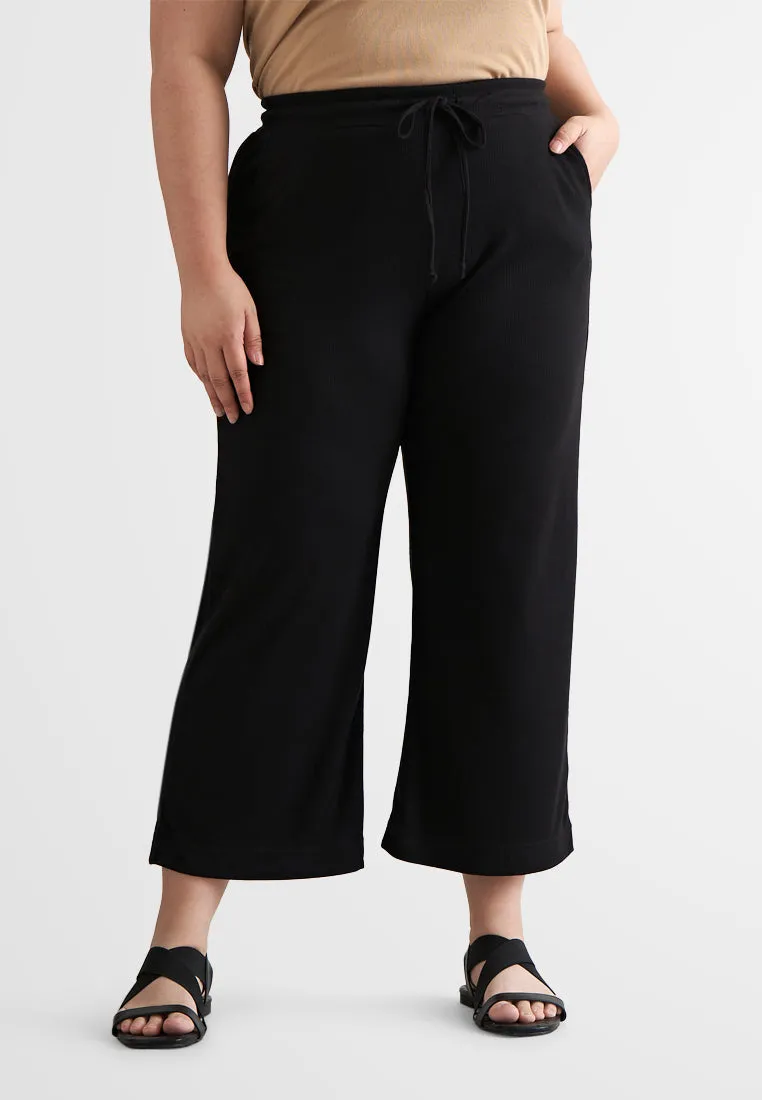 Caddy Comfy Ribbed Drawstring Ankle Pants