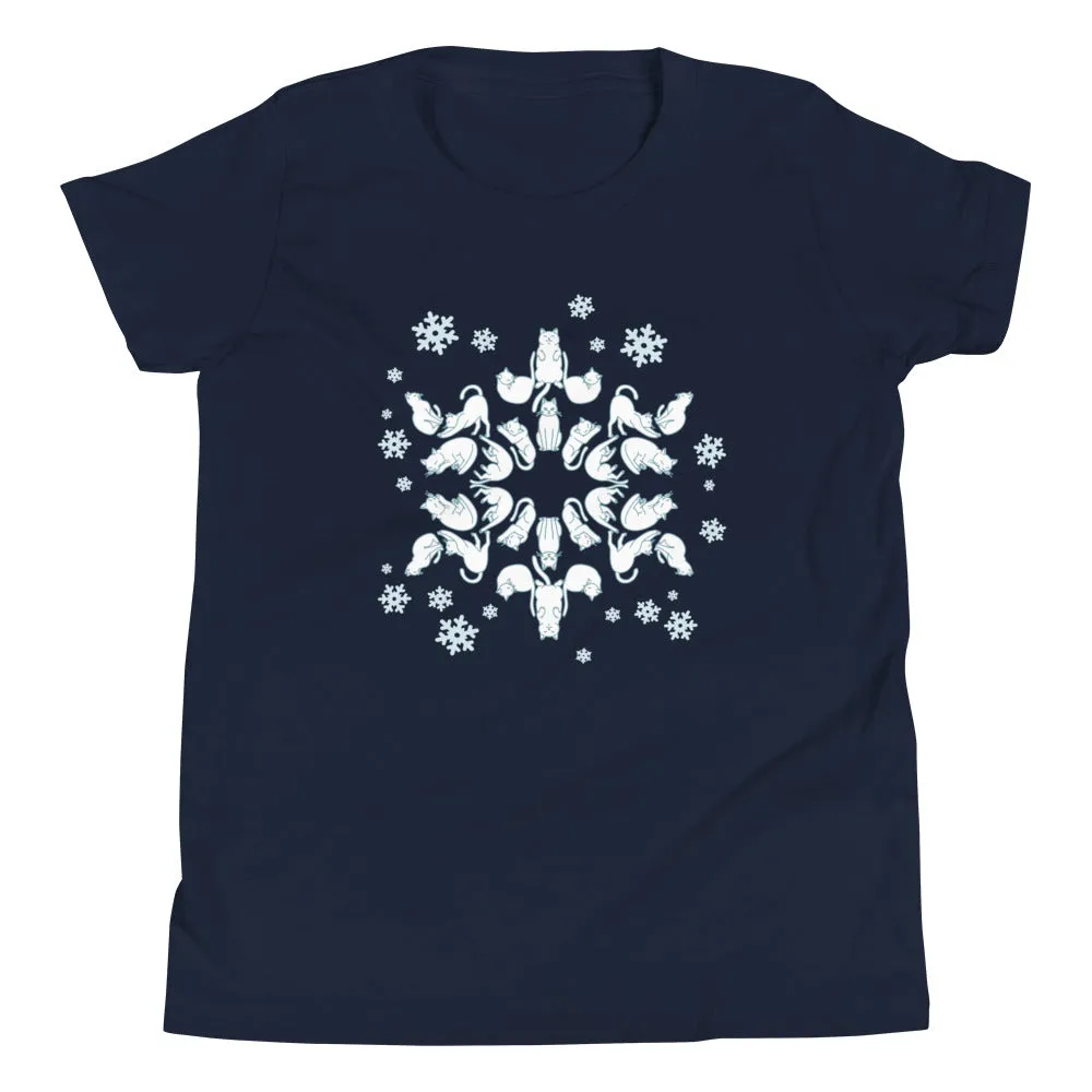 Cat Snowflake Kid's Youth Tee