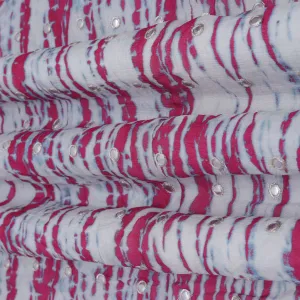 Chinon Chiffon Print Mirror Work Fabric