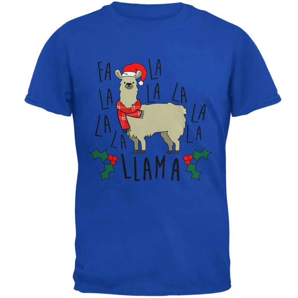 Christmas Fa La Llama Mens Soft T Shirt