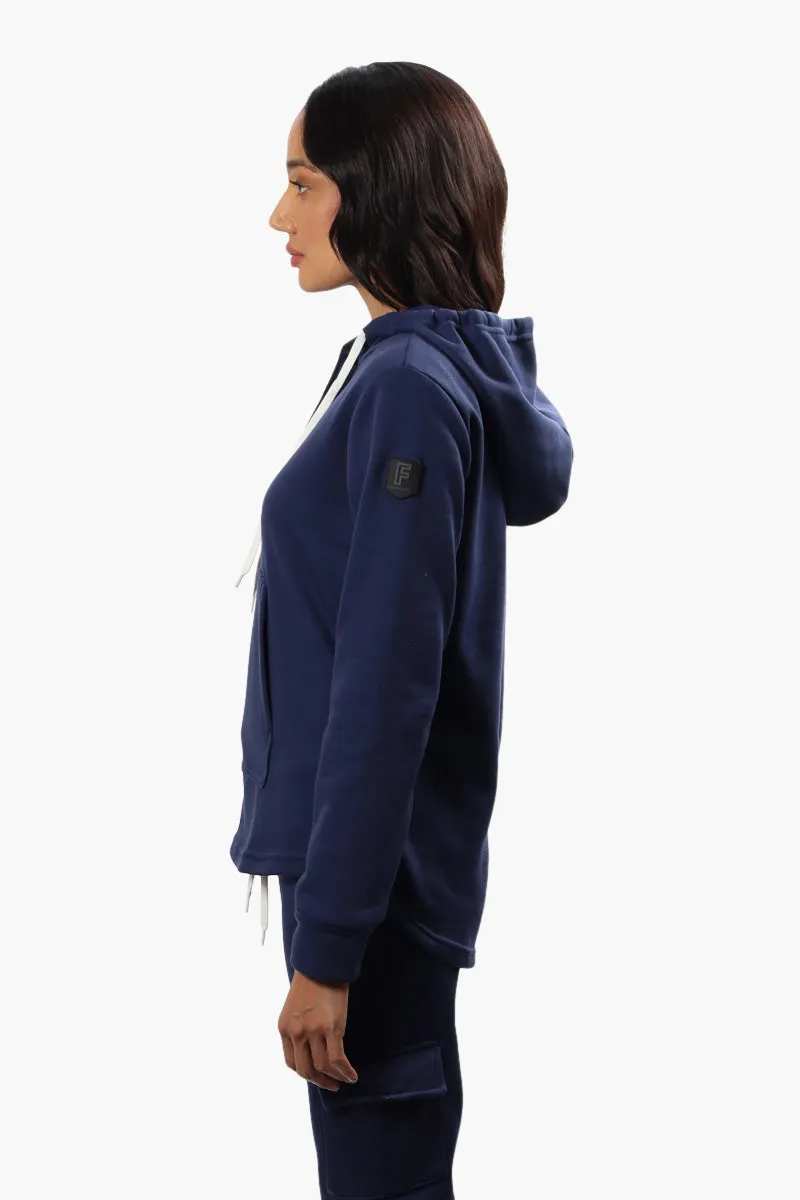 Fahrenheit Fleece Henley Hoodie - Navy