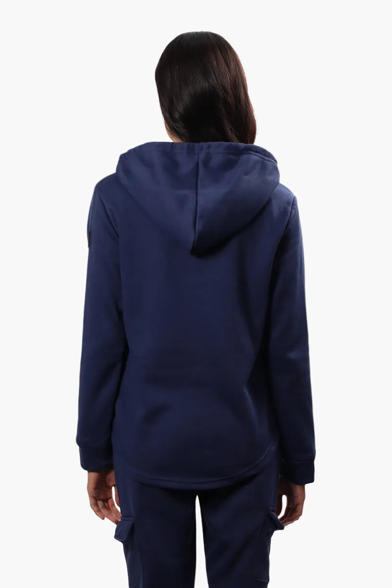 Fahrenheit Fleece Henley Hoodie - Navy