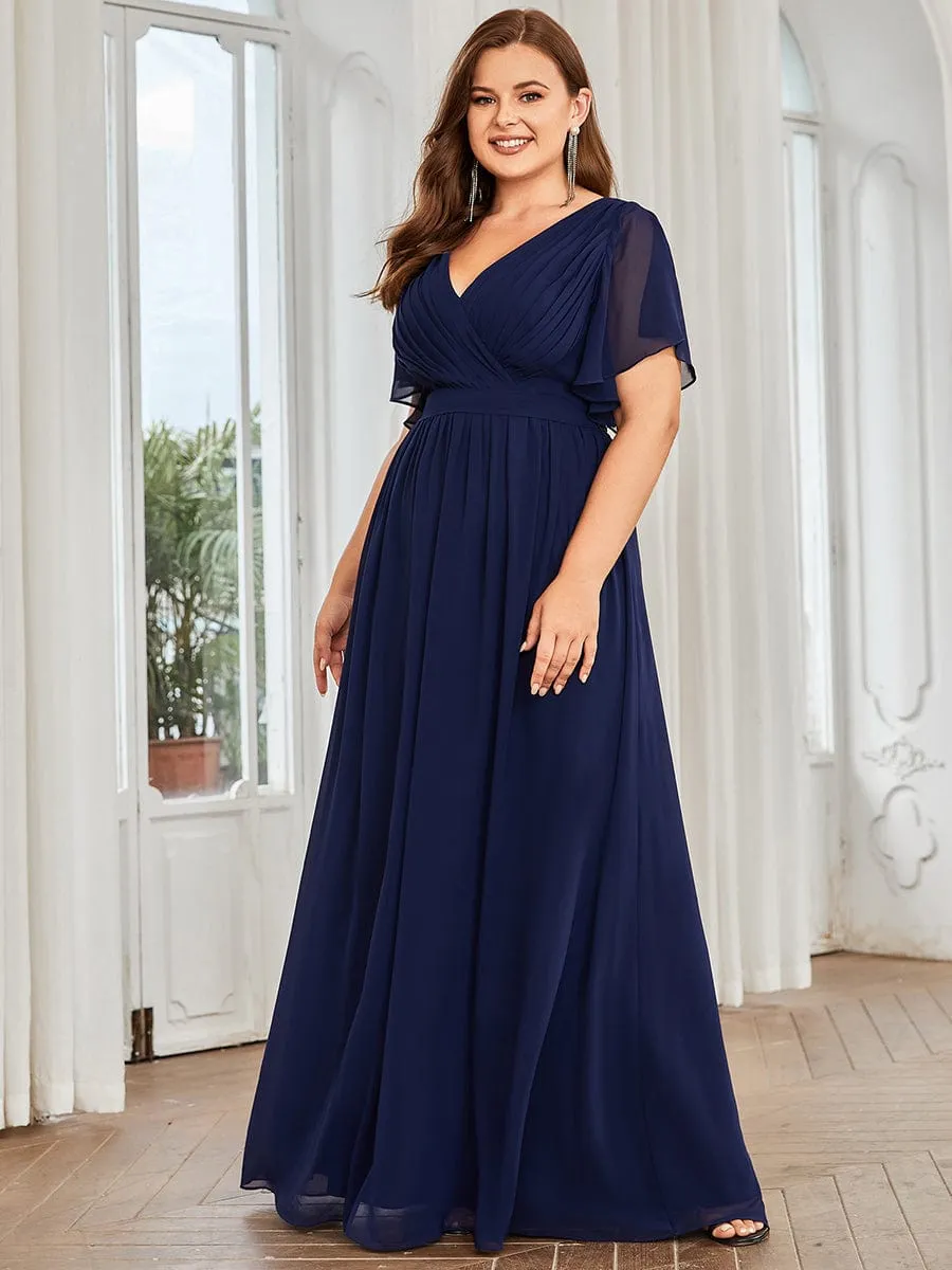 Flowy Pleated A-Line Chiffon Tie-Waist Bridesmaid Dress