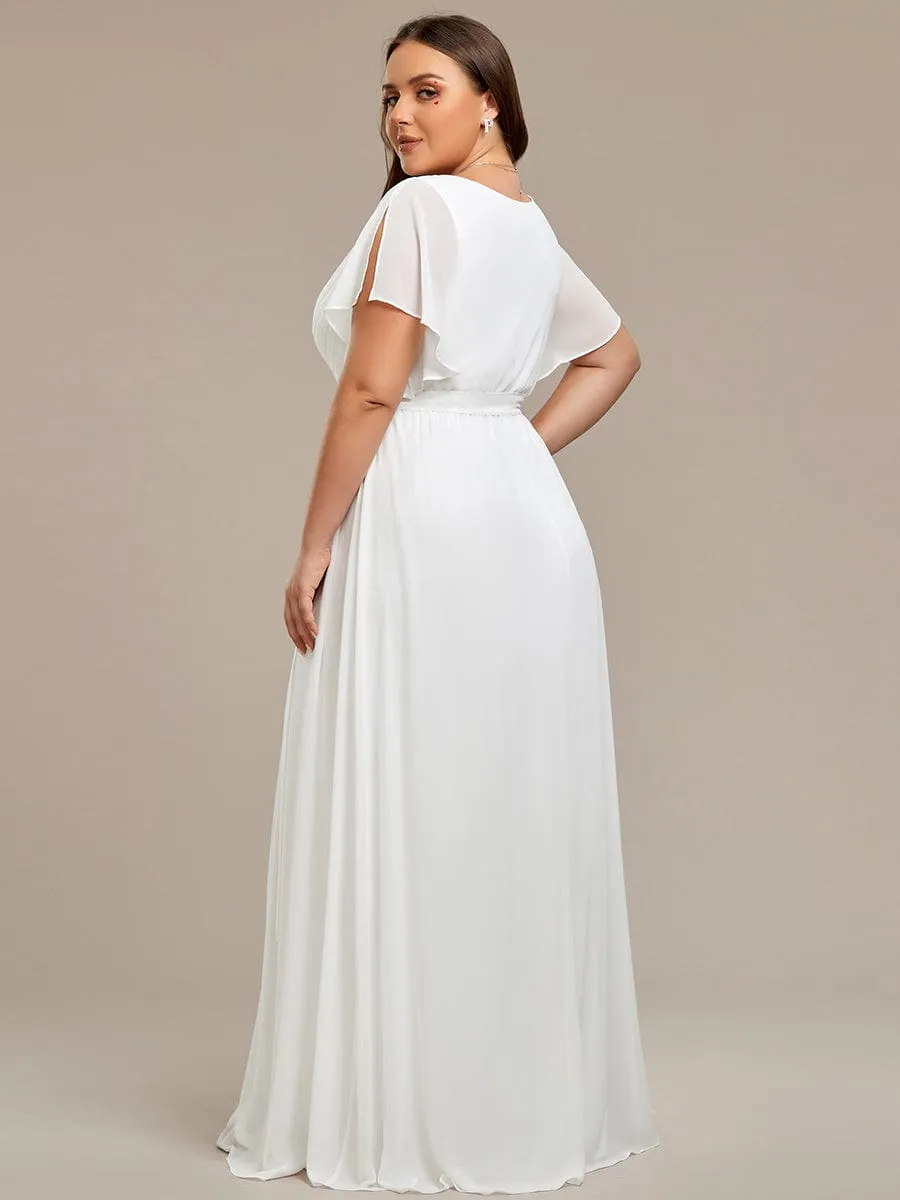 Flowy Pleated A-Line Chiffon Tie-Waist Bridesmaid Dress