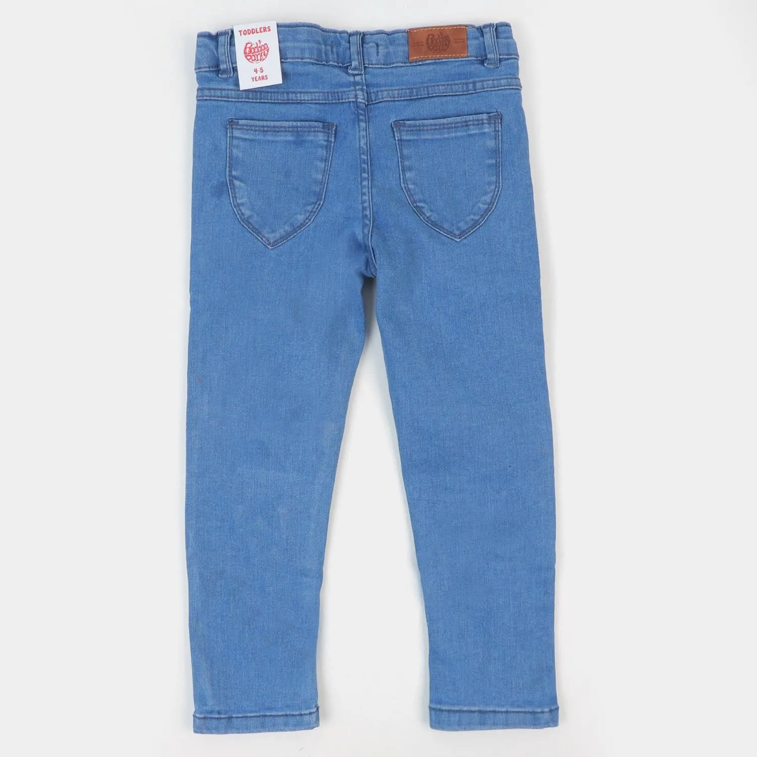 Girls Pant Denim Sequins Star - Mid Blue