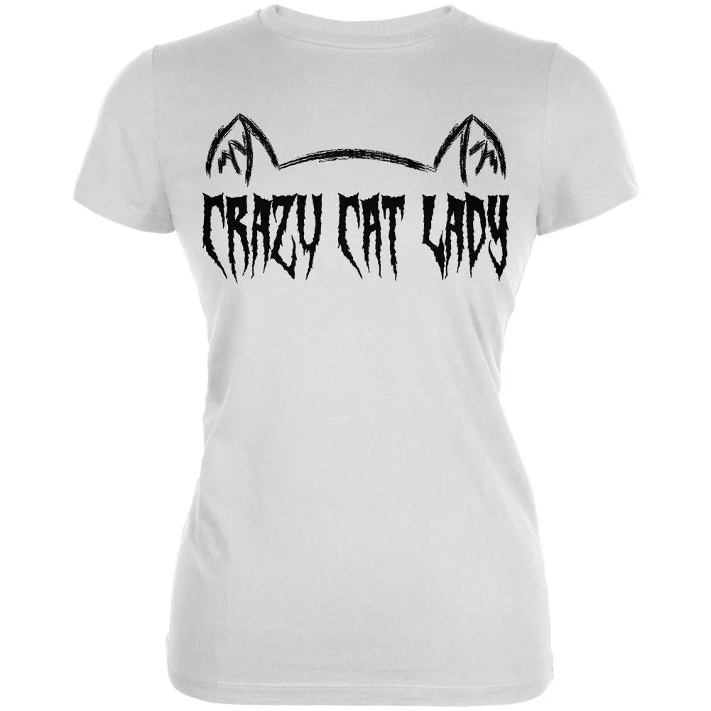 Halloween Crazy Cat Lady Juniors Soft T Shirt