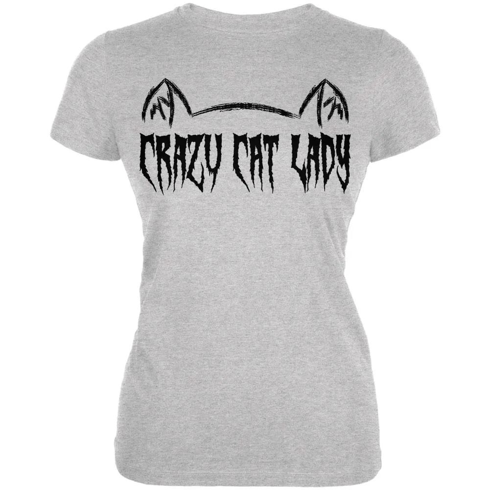 Halloween Crazy Cat Lady Juniors Soft T Shirt