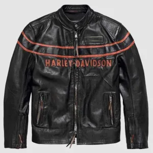 Harley Davidson Men's Double Ton Slim Fit Leather Jacket