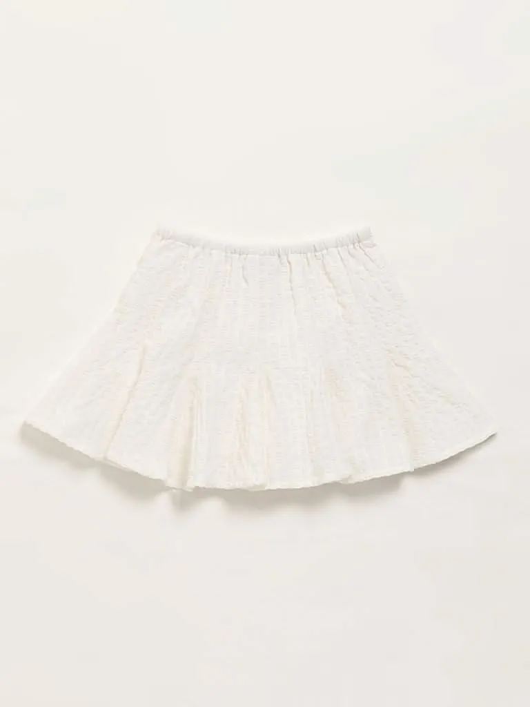 HOP Kids White Flared Skirt