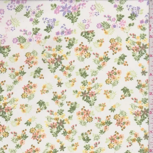 Ivory Multi Mini Floral Chiffon Fabric