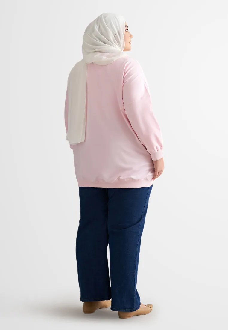 Jade Minimalist Pocket Jumper - Pink