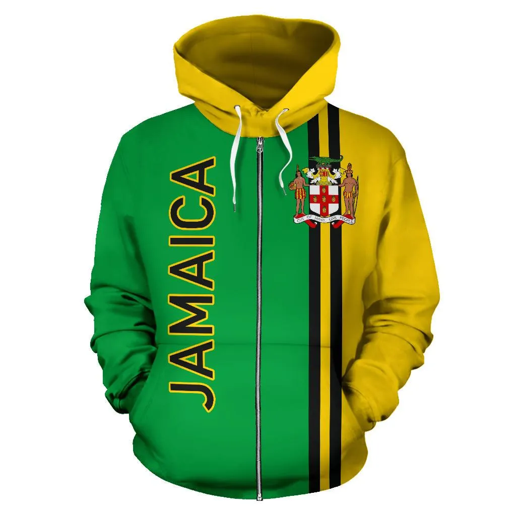 Jamaica All Over Zip-Up Hoodie - Straight Version - Bn04