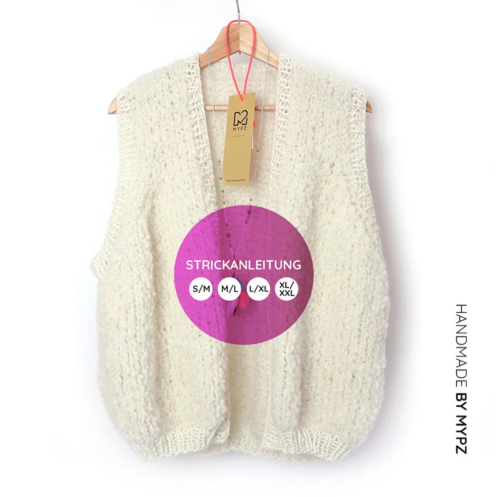 Knit pattern - MYPZ Chunky Teddy gilet Star No.10 (ENG-NL-DE)