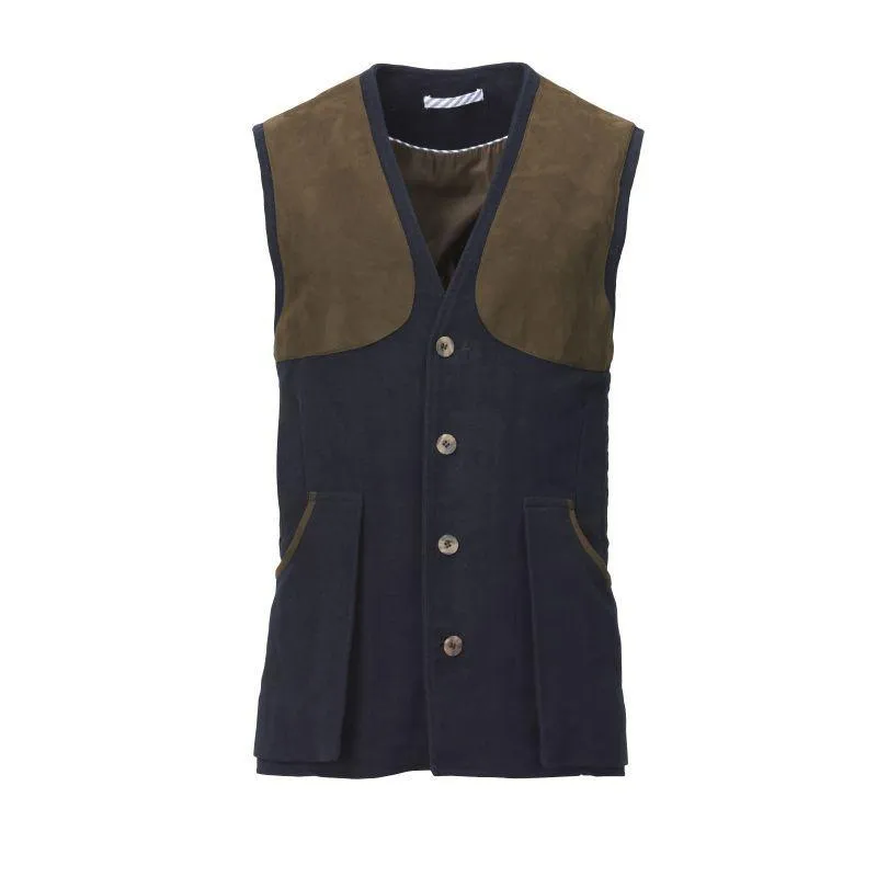 Laksen Broadland Mens-Moleskin Shooting Vest - Navy