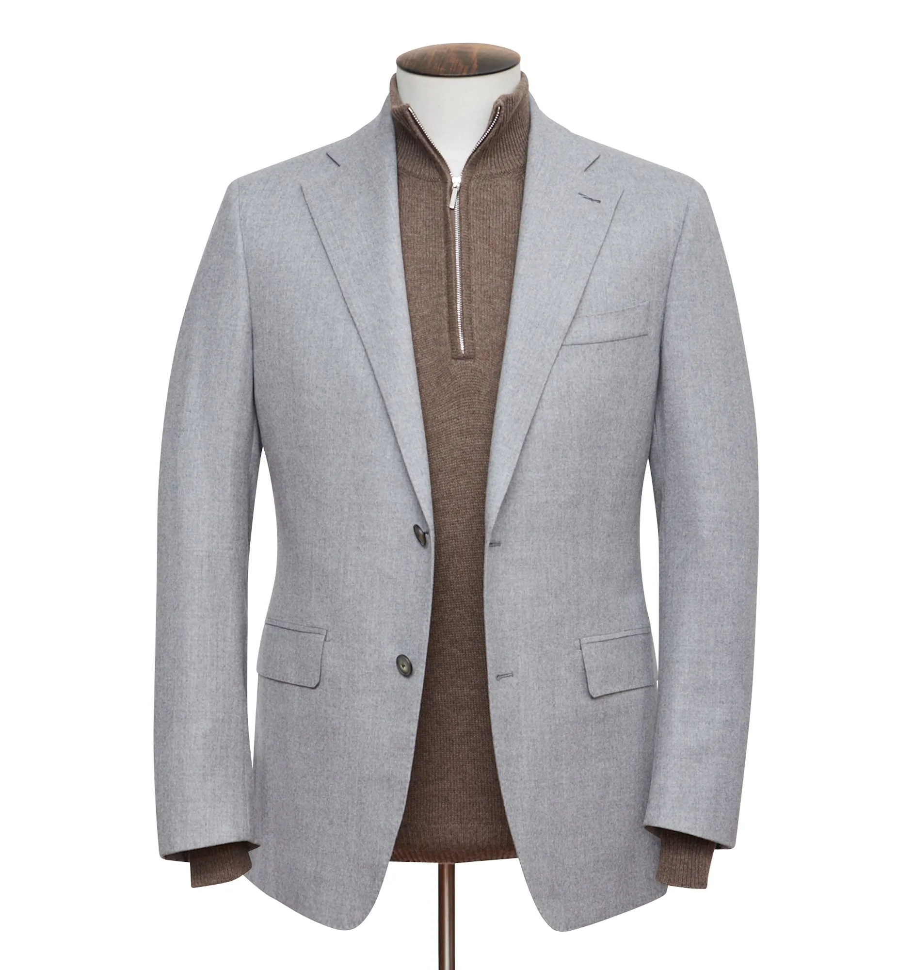 Light Grey Lambswool Flannel Blazer