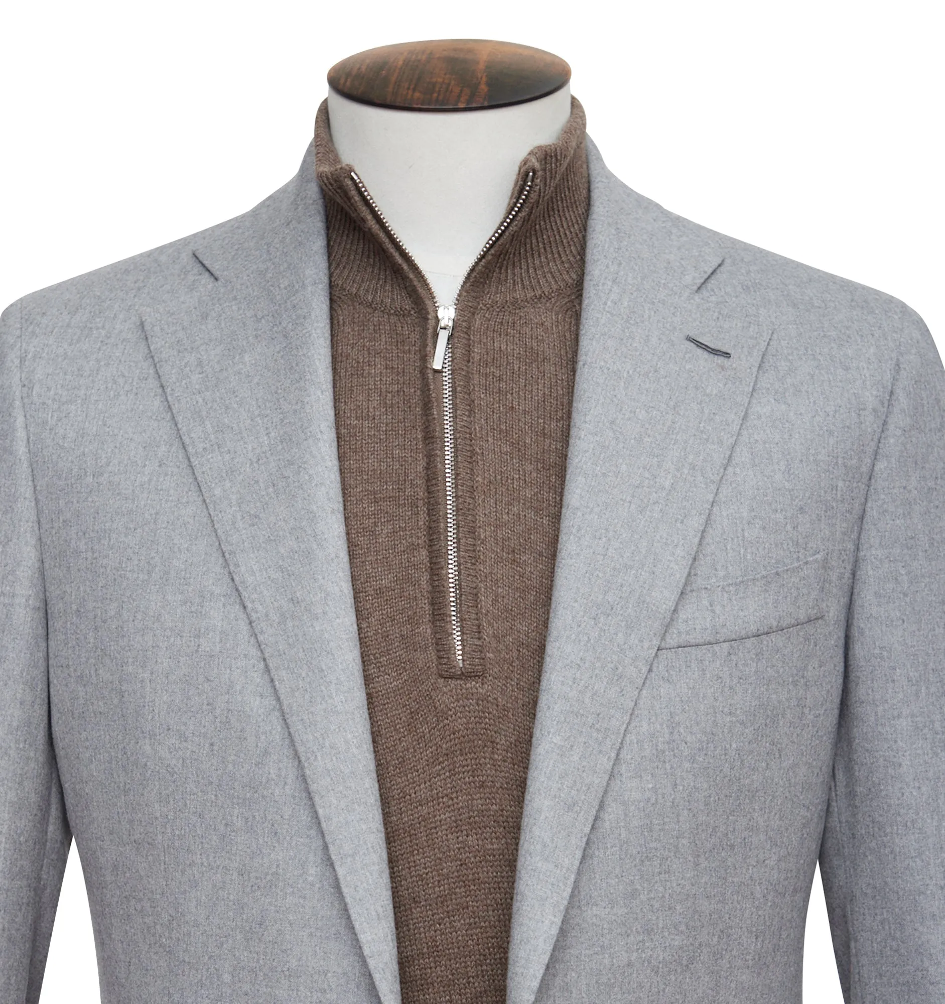 Light Grey Lambswool Flannel Blazer