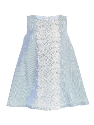 Little Girls Light Blue Lace Sleeveless A-Line Easter Dress 2T-7