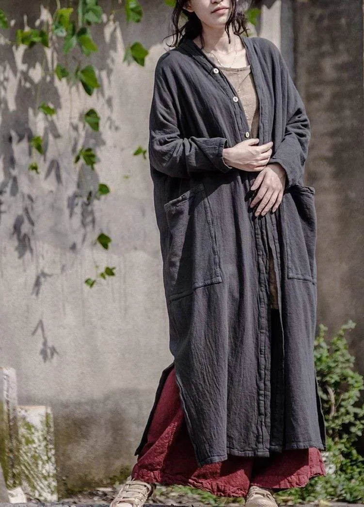 Long Linen Cardigan with Large Pockets | Lotus