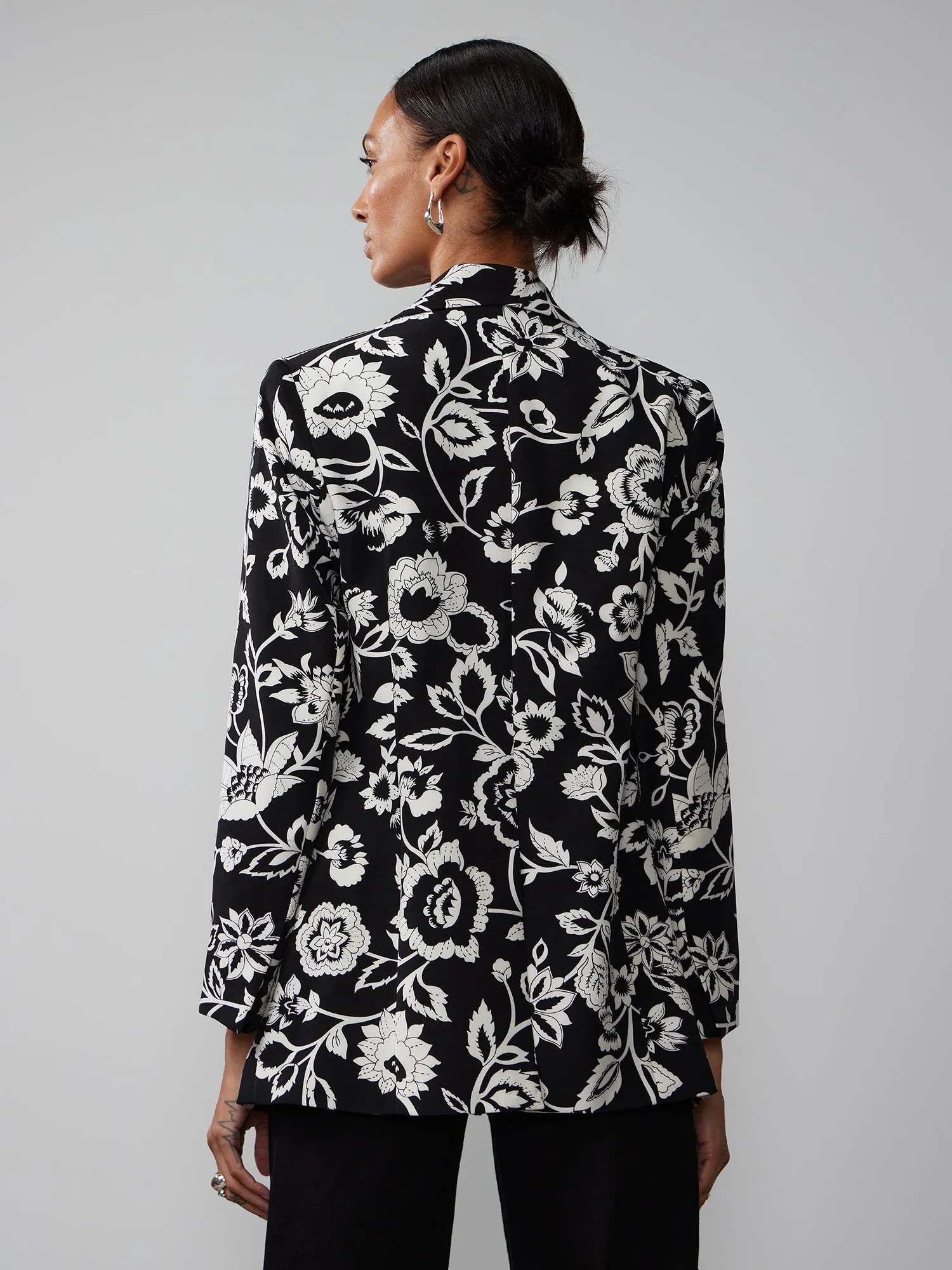 Long Sleeve Floral Blazer