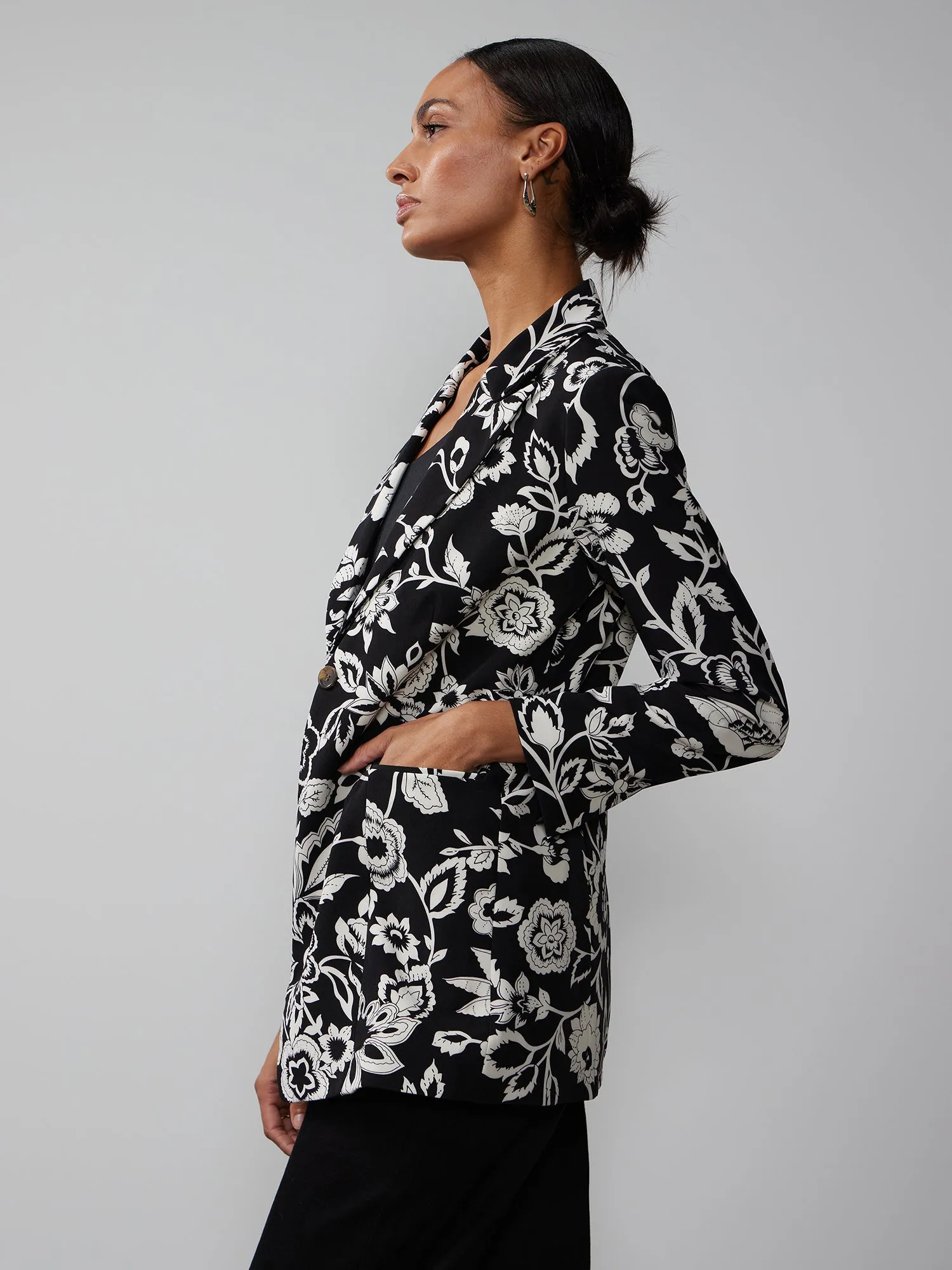 Long Sleeve Floral Blazer