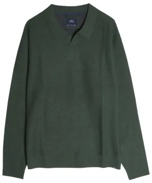 Men's Hunter Green Collared Knit Sweater