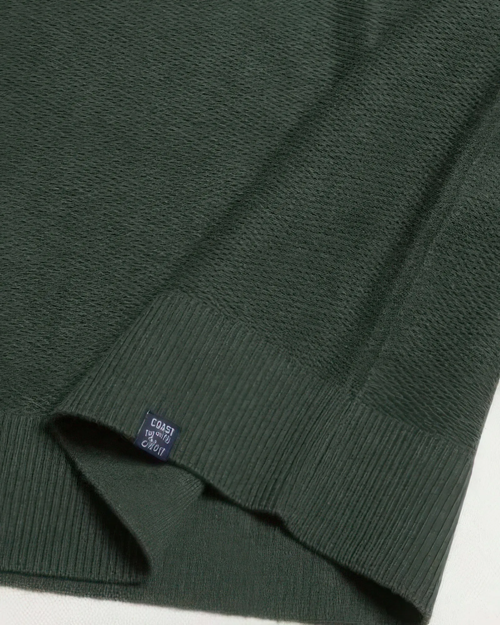 Men's Hunter Green Collared Knit Sweater