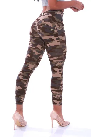 Mid waist Butt lifting Shaping pants - Brown Camo