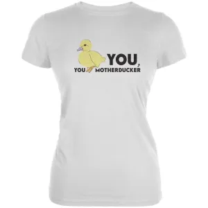 Mother Ducker White Juniors Soft T-Shirt