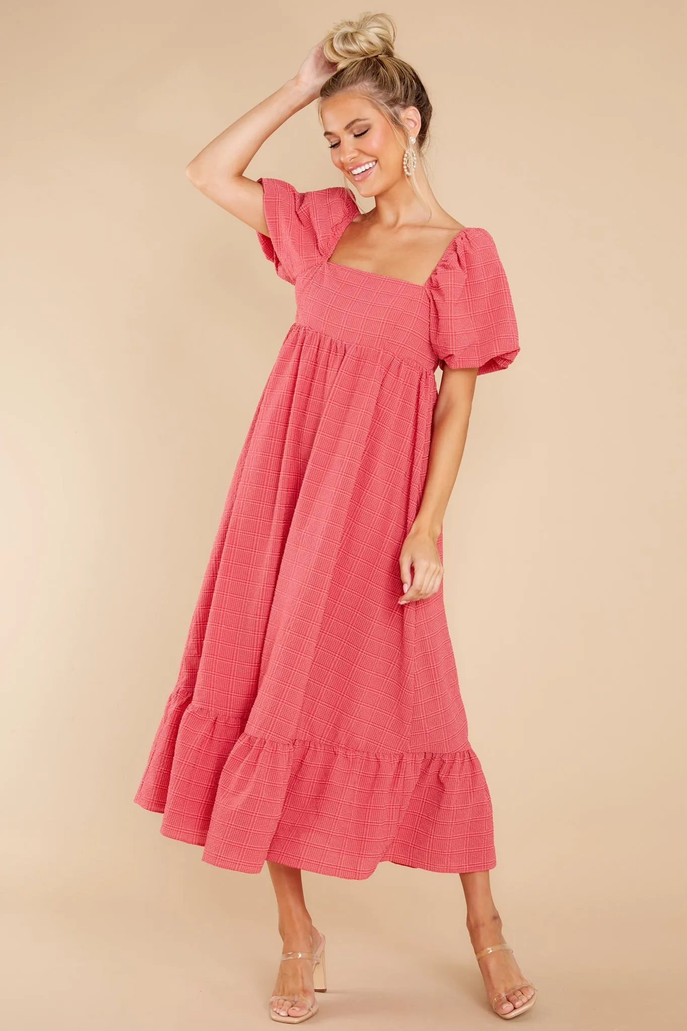 No Second Thoughts Azalea Pink Midi Dress