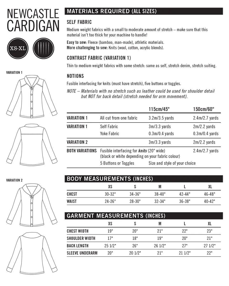 PDF Pattern - Newcastle Cardigan | Thread Theory