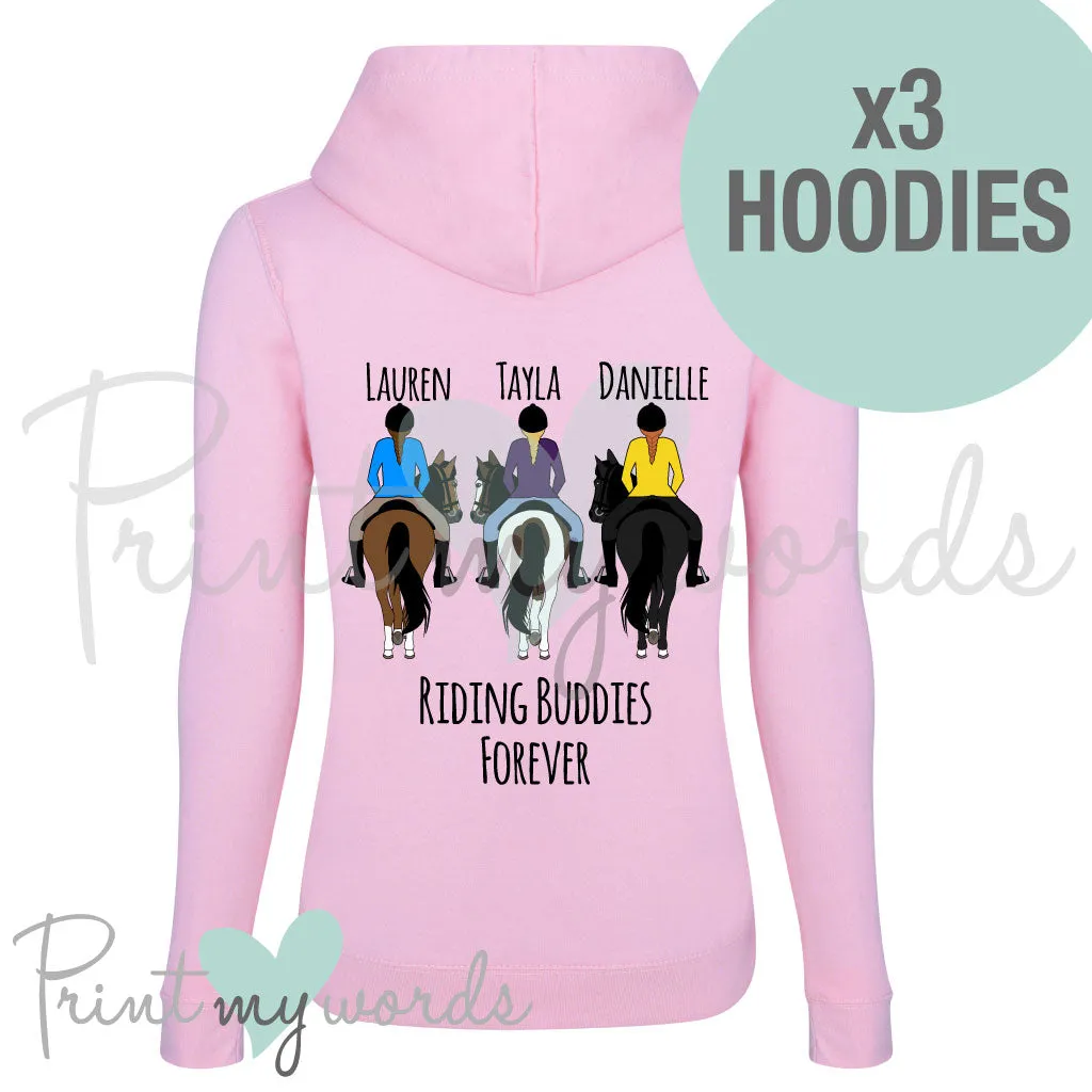 Personalised Pack of 3 Hoodies - Riding Buddies Forever