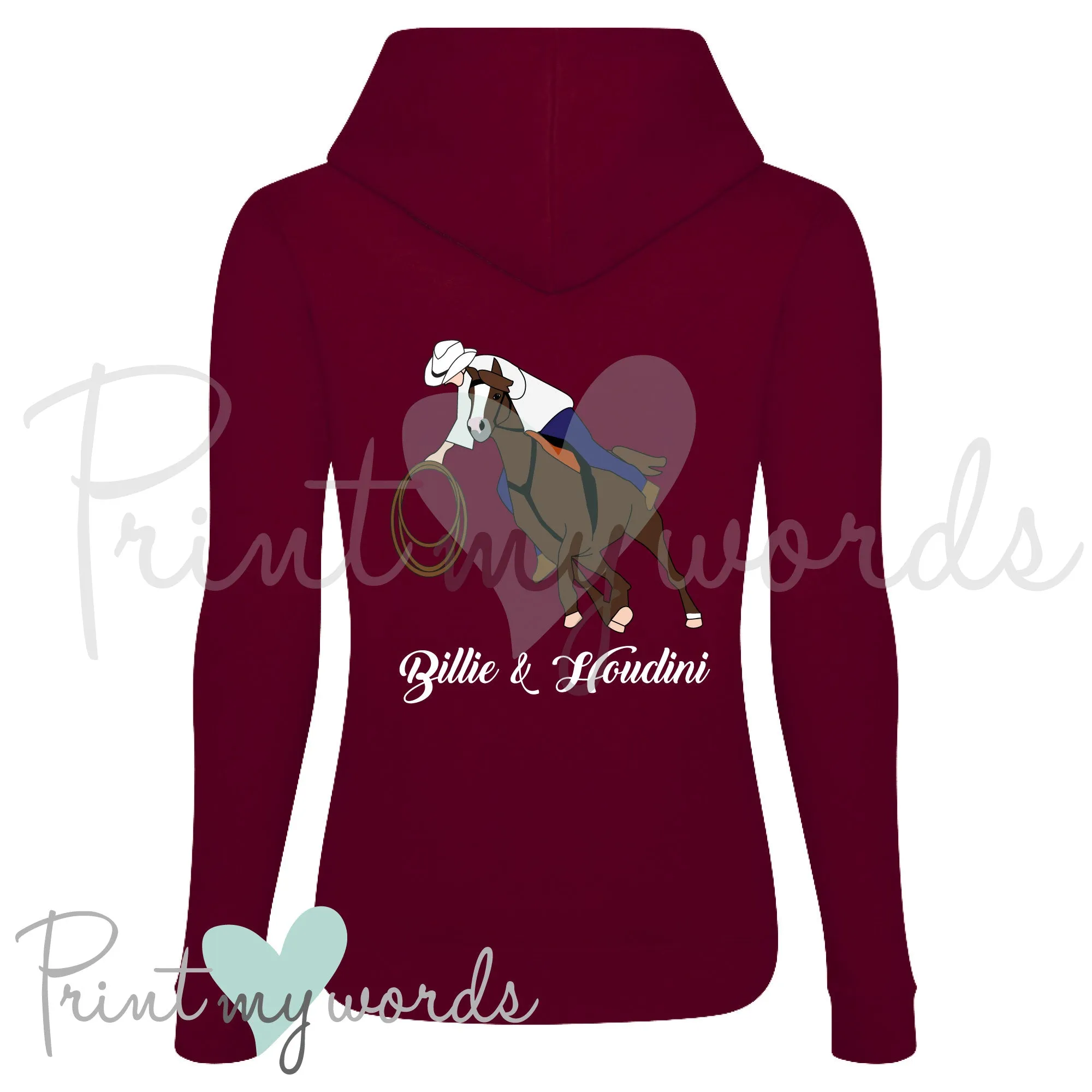 Personalised Western Rider Equestrian Hoodie