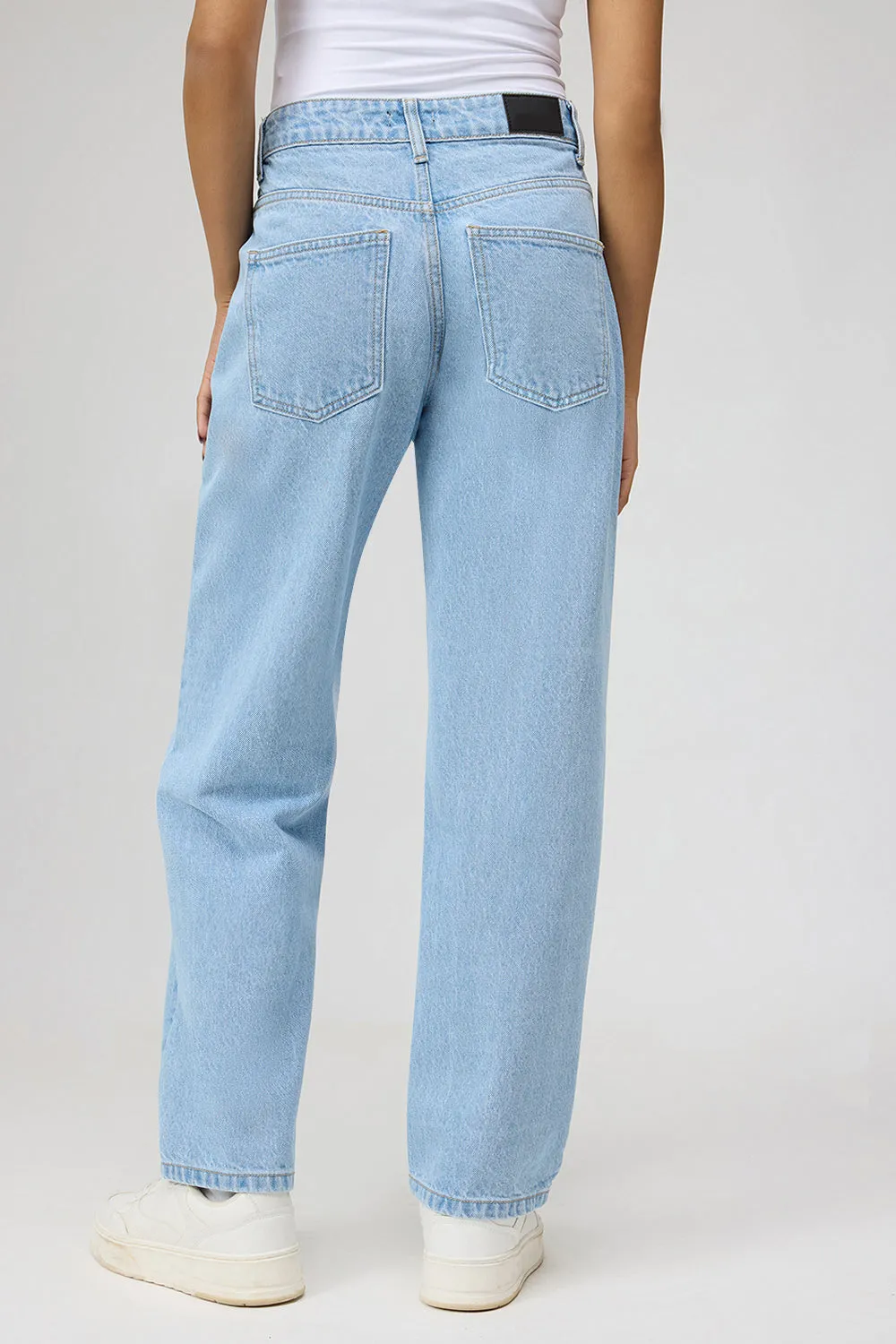 Powder Blue Straight Jeans