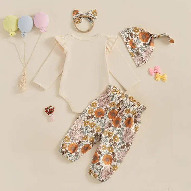 "Mama's Little Bestie" Floral Print Baby Set