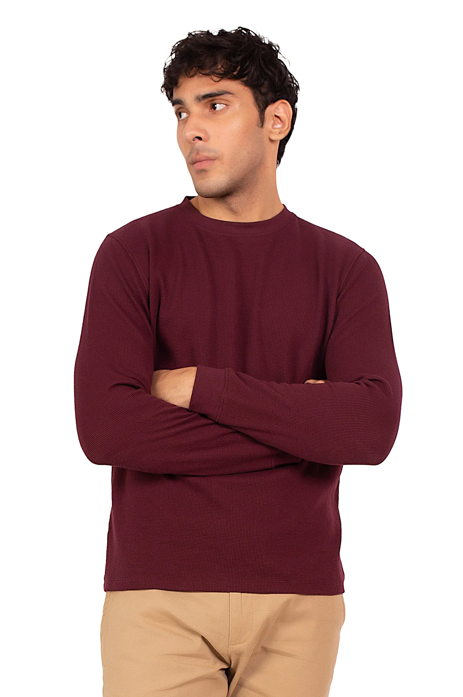 Solid Waffle Knit Tee