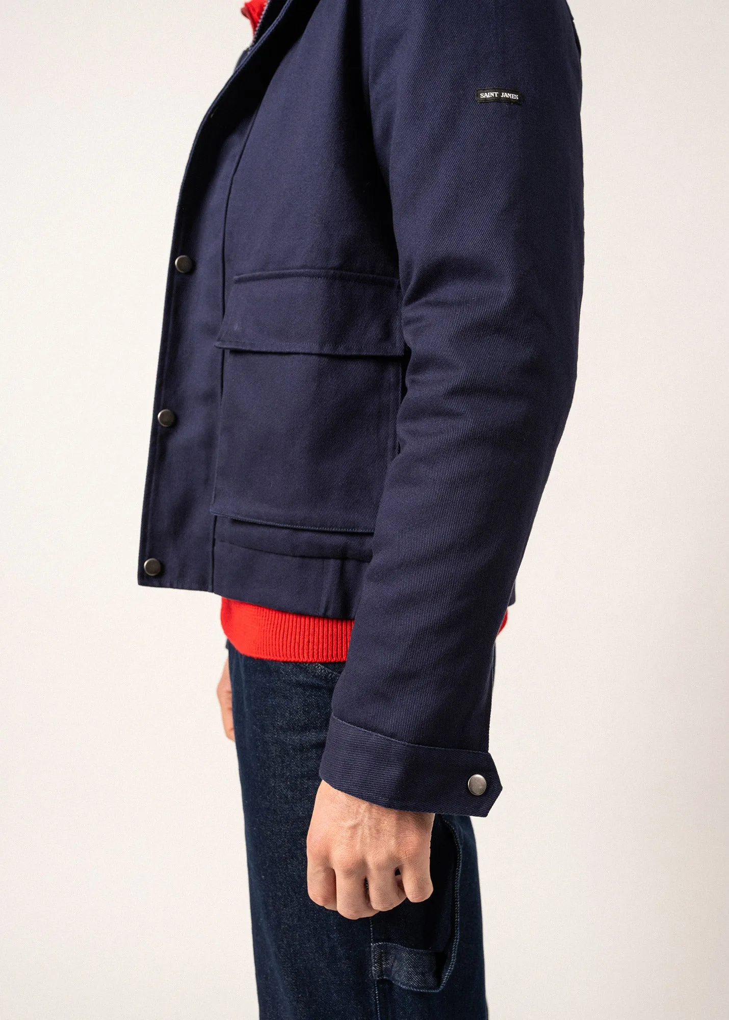 St Richard Cotton Jacket - with patch pockets (AMIRAL)